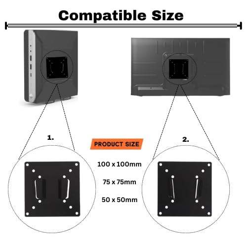 VESA Mount Stand Compatible with HP Tiny PCs | Universal Bracket for 100×100, 75×75, 50×50 mm
