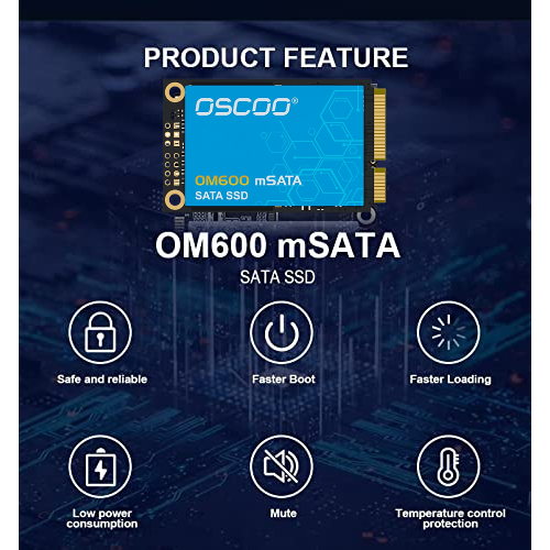 1TB Oscoo mSATA SSD OM600 (1-Cut) – SATA III Internal Solid State Drive