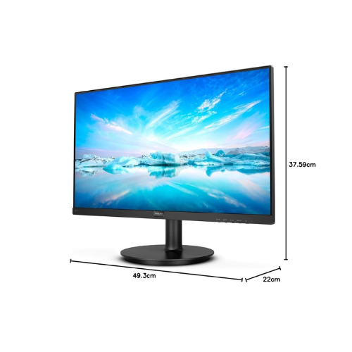 21.5" Philips 221V8/94 Full HD LED Monitor – VA Panel | 75Hz | Borderless Design | Flicker-Free | VESA Mount | HDMI + VGA