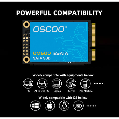 1TB Oscoo mSATA SSD OM600 (1-Cut) – SATA III Internal Solid State Drive
