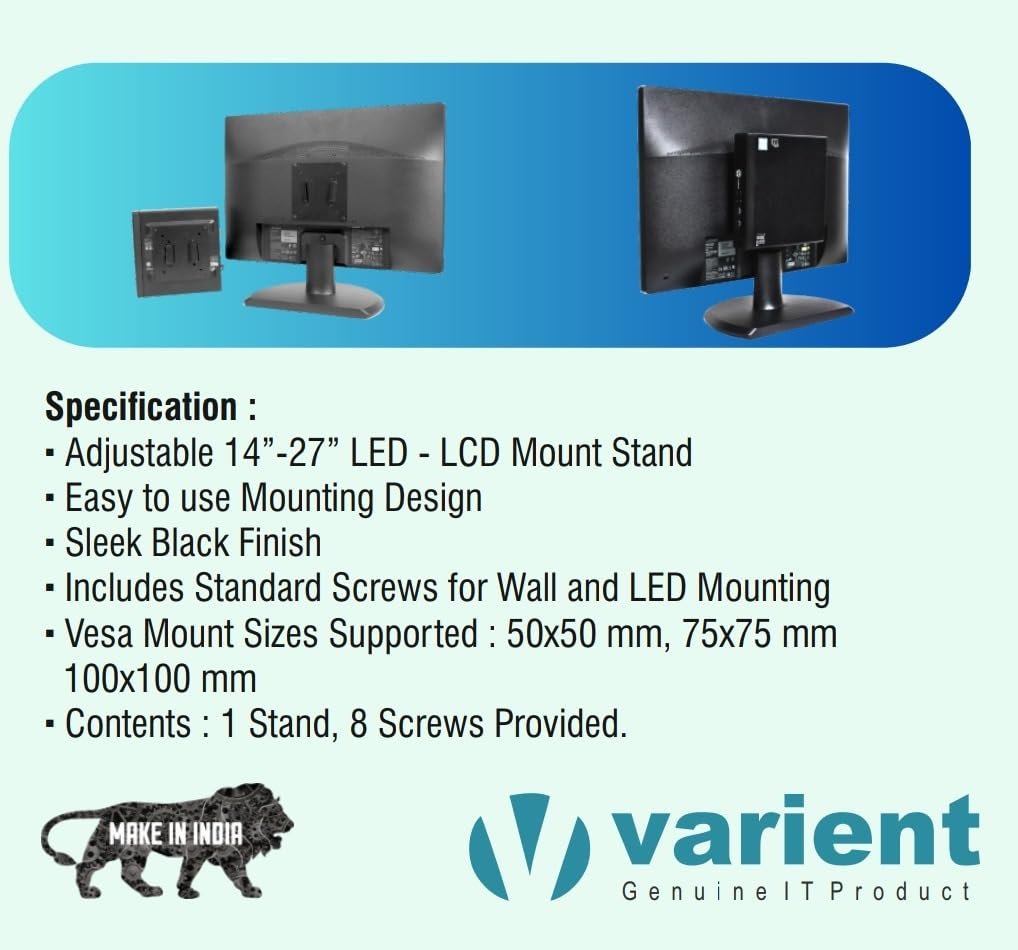 VESA Mount Stand Compatible with HP Tiny PCs | Universal Bracket for 100×100, 75×75, 50×50 mm