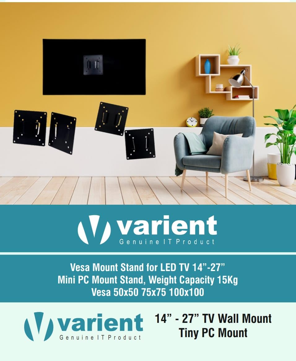 Universal Heavy Duty Wall Mount Bracket for 14–27 Inch LED/HD/Smart TVs | Fixed VESA Stand Kit