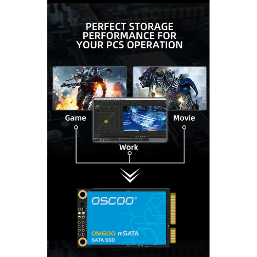 1TB Oscoo mSATA SSD OM600 (1-Cut) – SATA III Internal Solid State Drive