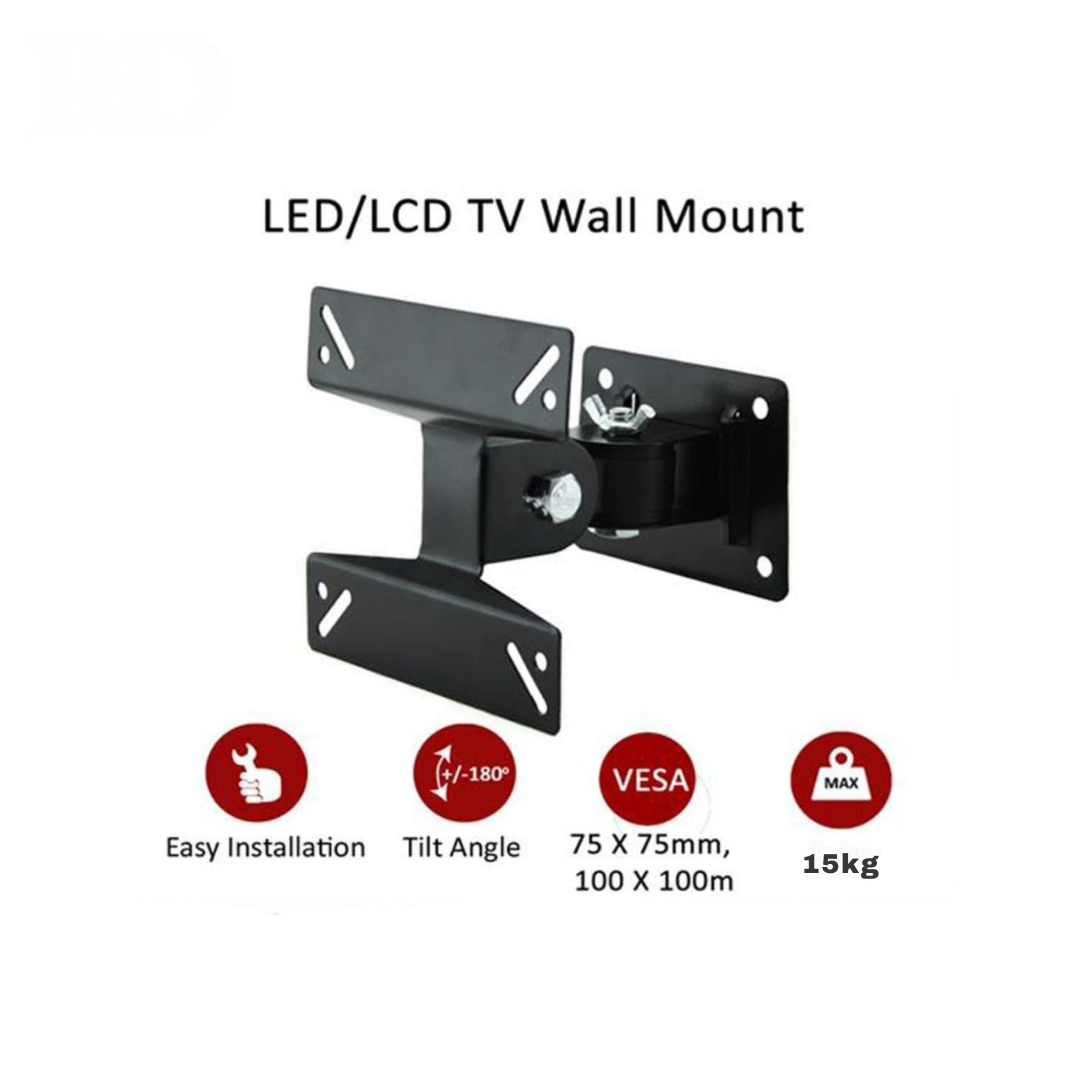 Rotatable Wall Mount Stand for TV / LED and Monitor – Full Motion, Tilt & Swivel, VESA Compatible, Bracket for 14-32 Inch Screens