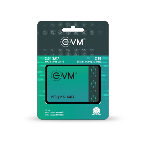 2TB 2.5" SATA III Internal Solid State Drive (SSD) EVM – 550 MB/s Read | 500 MB/s Write | 3D NAND | Ultra-Fast & Reliable Storage