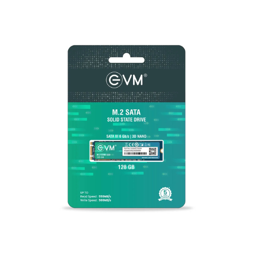 128GB M.2 2280 SATA III Internal Solid State Drive (SSD) EVM (2-Cut) – 550MB/s Read | 500MB/s Write | 3D NAND | Compact High-Speed Storage