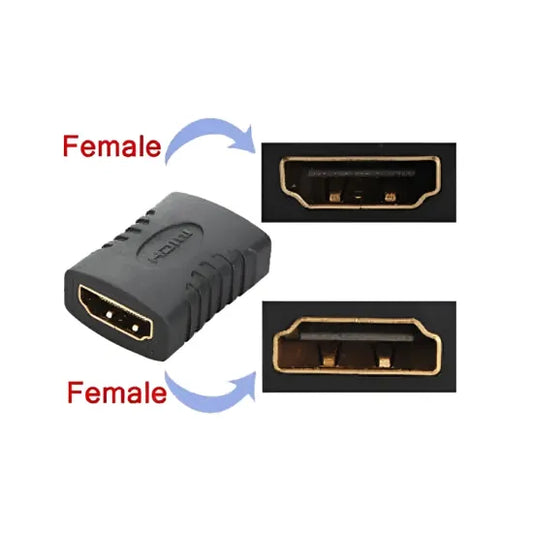 Ranz HDMI Female to Female Connector | Coupler Joiner Gender Changer Extender (Black)