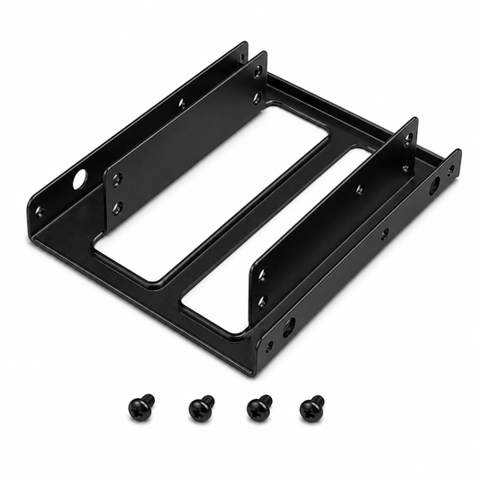 SSD Mounting Bracket for Desktop | 2.5" SSD / HDD to 3.5" | Black Metal Stand