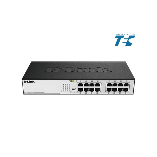 16-Port D-Link Unmanaged Gigabit Network Switch DGS-1016D | 10/100/1000 Mbps Gigabit Ethernet Ports | High-Speed, Fanless, Energy-Efficient, Rack-Mountable Design