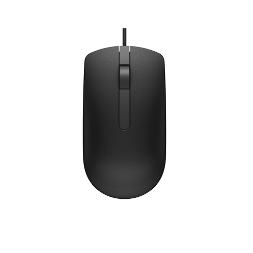 Dell MS116 Wired Optical Mouse | 1000 DPI High-Precision Sensor | USB Connectivity | Ergonomic Ambidextrous Design | Smooth Scrolling | Black