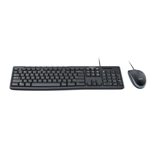 Logitech MK200 Multimedia USB Wired Keyboard and Mouse Combo  – Full-Size Keyboard, 8 Hotkeys, Spill-Resistant Design, USB Plug & Play for Windows PC/Laptop