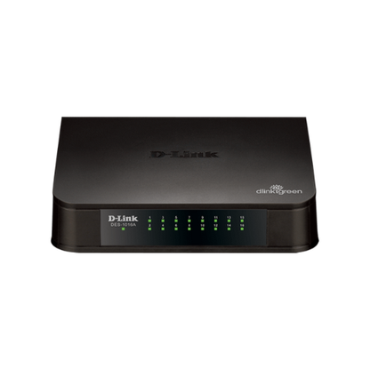 16-Port D-Link Unmanaged Network Switch DES-1016A | 10/100 Mbps Fast Ethernet Ports | Green Technology, Energy Efficient, Plug & Play