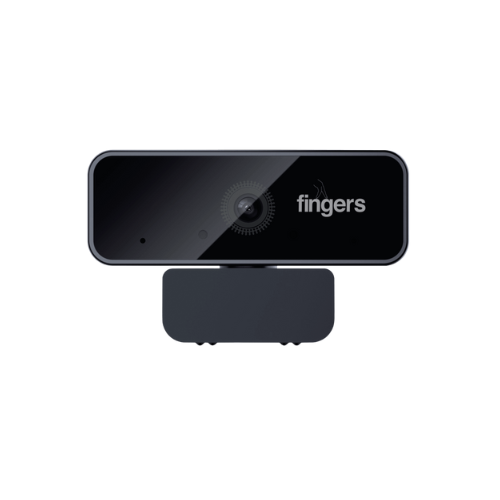 FINGERS 1080 Hi-Res Full HD Webcam with 1080p Wide-Angle Lens & Built-in USB Microphone for PC, Laptop & Desktop – Video Calling & Recording (1920×1080 Pixels, Digital, Black)