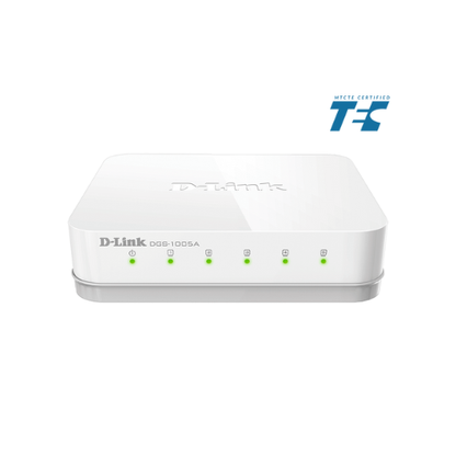5-Port D-Link Gigabit Unmanaged Network Switch DGS-1005A | 10/100/1000 Mbps Gigabit Ethernet LAN Ports | Energy-Efficient, Compact Design, Plug & Play Networking