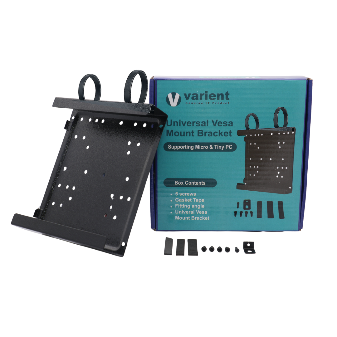 Universal VESA Mount Bracket with Adapter Holding Cable Tie – Monitor Back | Under Desk & Wall Mount – Compatible with HP | Dell | Lenovo Mini PCs