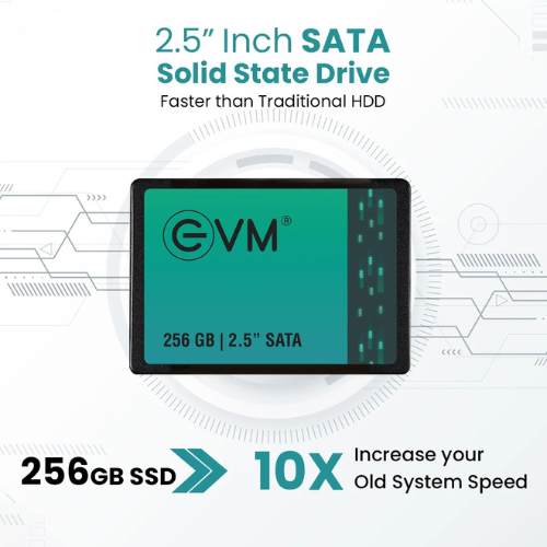 256GB 2.5" SATA III Internal Solid State Drive (SSD) EVM – 550MB/s Read | 500MB/s Write | 3D NAND | Reliable High-Speed Storage