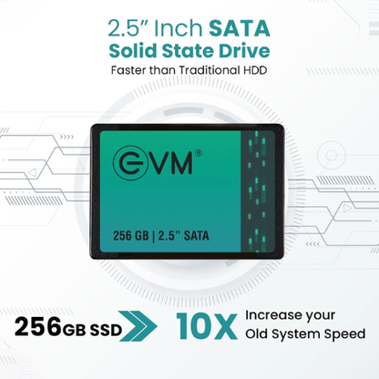 256GB 2.5" SATA III Internal Solid State Drive (SSD) EVM – 550MB/s Read | 500MB/s Write | 3D NAND | Reliable High-Speed Storage