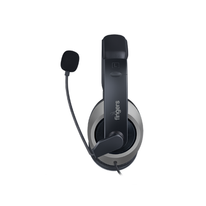 FINGERS USB-Meet H2 Wired Headphone with Flexible Mic | 40 mm Drivers | Crystal Clear Audio | Soft Cushions | Plug & Play USB – Black