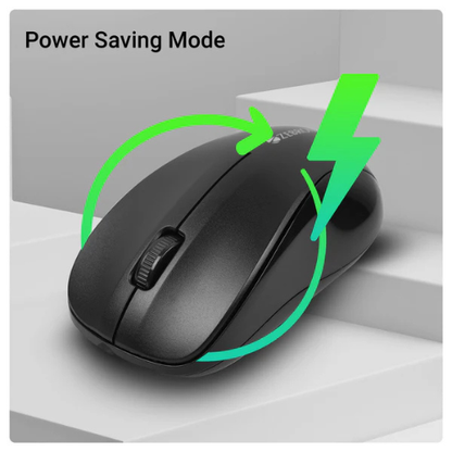 Zebronics Zeb-Pace Wireless Mouse | 2.4GHz | 1200 DPI High Precision | USB Nano Receiver | Power Saving Mode | Ergonomic Design – Black