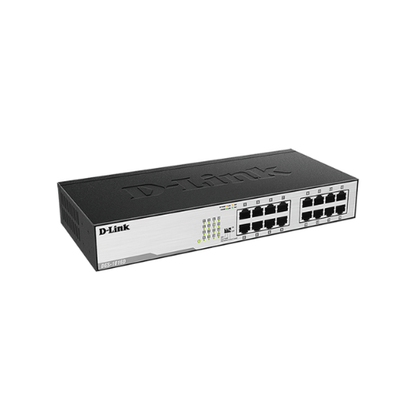 16-Port D-Link Unmanaged Gigabit Network Switch DGS-1016D | 10/100/1000 Mbps Gigabit Ethernet Ports | High-Speed, Fanless, Energy-Efficient, Rack-Mountable Design