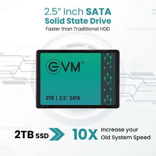 2TB 2.5" SATA III Internal Solid State Drive (SSD) EVM – 550 MB/s Read | 500 MB/s Write | 3D NAND | Ultra-Fast & Reliable Storage