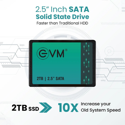 2TB 2.5" SATA III Internal Solid State Drive (SSD) EVM – 550 MB/s Read | 500 MB/s Write | 3D NAND | Ultra-Fast & Reliable Storage