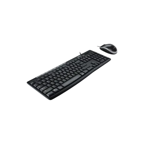 Logitech MK200 Multimedia USB Wired Keyboard and Mouse Combo  – Full-Size Keyboard, 8 Hotkeys, Spill-Resistant Design, USB Plug & Play for Windows PC/Laptop
