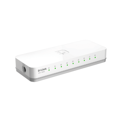 8-Port D-Link Unmanaged Network Switch DES-1008C | 10/100 Mbps LAN Ports | Compact, Energy Efficient, Plug & Play Design