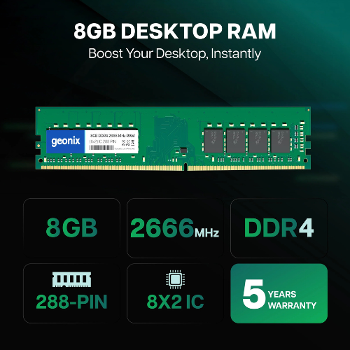 8GB DDR4 2666MHz GEONIX Desktop RAM | Fast & Stable Memory | 5 Years Warranty