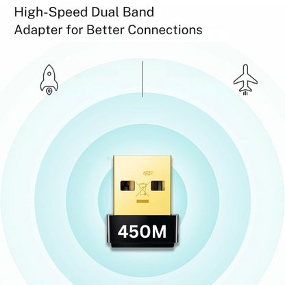 Ranz USB Wi-Fi Dongle 600Mbps Dual Band (2.4GHz & 5GHz) | External Antenna | Plug & Play Wireless Adapter