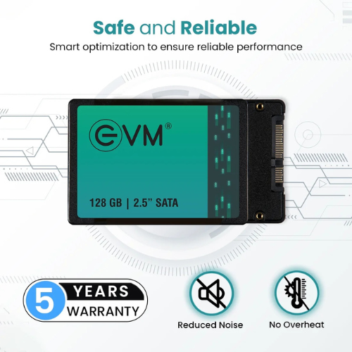 EVM 128GB 2.5" SATA III Internal Solid State Drive (SSD) – 550MB/s Read | 500MB/s Write | 3D NAND | High-Speed Reliable Storage