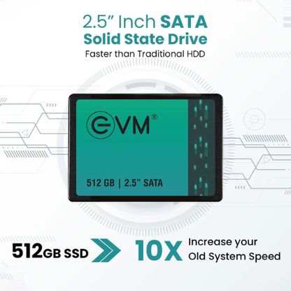 512GB 2.5" SATA III Internal Solid State Drive (SSD) EVM – 550MB/s Read | 500MB/s Write | 3D NAND | Reliable High-Speed Performance