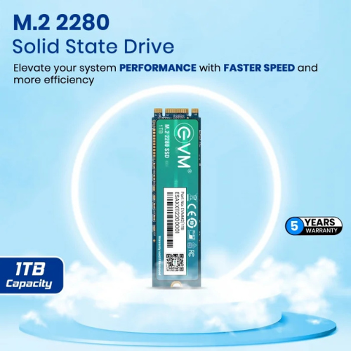 1TB M.2 2280 SATA III Internal Solid State Drive (SSD) EVM (2-Cut) – 550MB/s Read | 500MB/s Write | 3D NAND | High-Performance Compact Storage