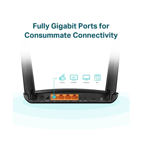 TP-Link Archer MR600 4G+ Cat6 AC1200 Dual-Band Gigabit Router – Nano-SIM Slot, MU-MIMO, OneMesh Support