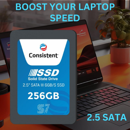 256GB Consistent 2.5 Inch SATA III Internal SSD | 550MB/s Read | 500MB/s Write | 5 Year Warranty Solid State Drive