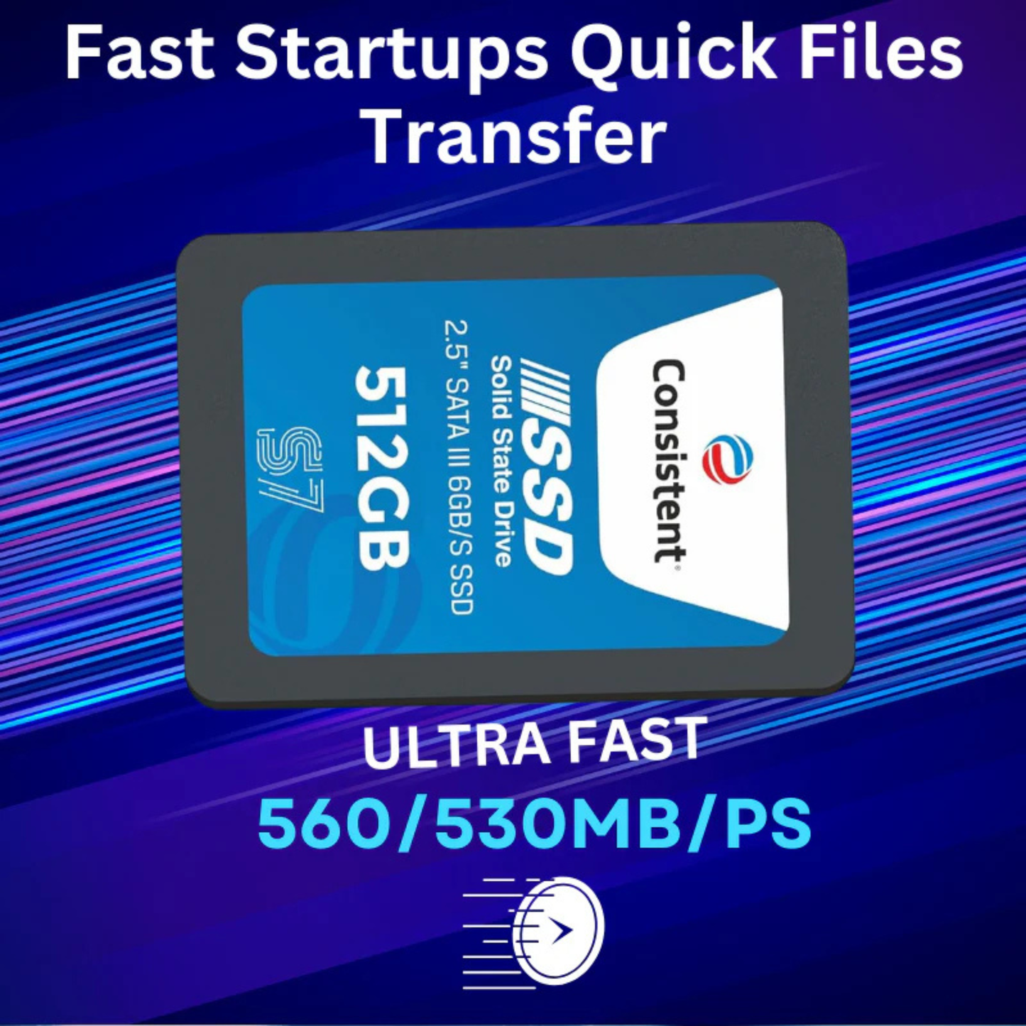 256GB Consistent 2.5 Inch SATA III Internal SSD | 550MB/s Read, 500MB/s Write