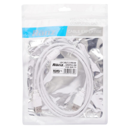 RANZ USB 2.0 Male to Male Cable 1.5 Meter