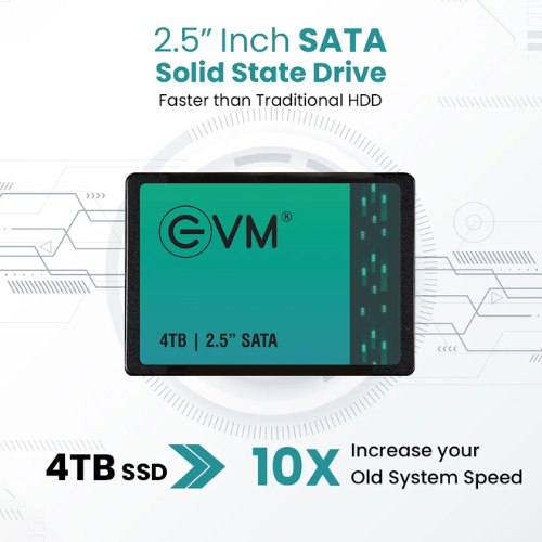 4TB 2.5" SATA III Internal Solid State Drive (SSD) EVM – 550MB/s Read | 500MB/s Write | 3D NAND | Ultra-Large High-Speed Storage