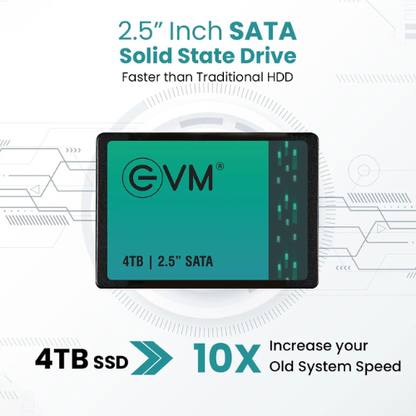 4TB 2.5" SATA III Internal Solid State Drive (SSD) EVM – 550MB/s Read | 500MB/s Write | 3D NAND | Ultra-Large High-Speed Storage
