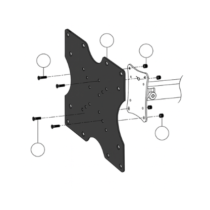 Universal VESA Mount Plate 200x200mm – Converts 50x50mm, 75x75mm, 100x100mm, 200x200mm | Steel TV & Monitor Mount Extension-Black