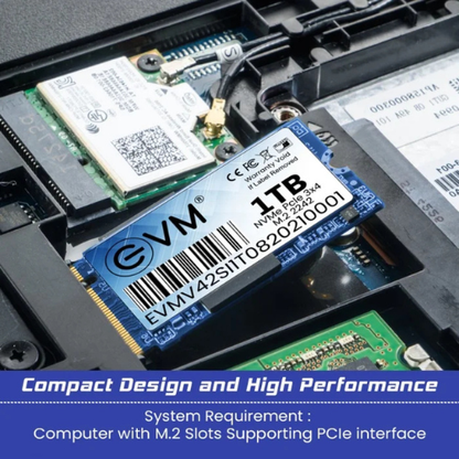 1TB M.2 2242 PCIe Gen 3×4 NVMe 2242 SSD EVM (1-Cut) – 2100MB/s Read | 1900MB/s Write | 3D TLC NAND | Ultra-Compact High-Speed Drive