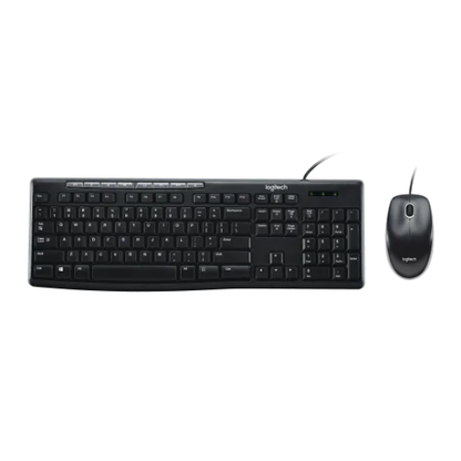 Logitech MK200 Multimedia USB Wired Keyboard and Mouse Combo  – Full-Size Keyboard, 8 Hotkeys, Spill-Resistant Design, USB Plug & Play for Windows PC/Laptop