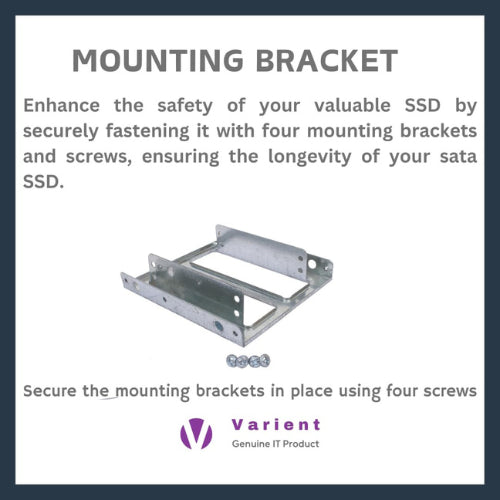 SSD Mounting Bracket for Desktop | 2.5" SSD / HDD to 3.5" | Silver Metal Stand