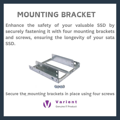 SSD Mounting Bracket for Desktop | 2.5" SSD / HDD to 3.5" | Silver Metal Stand
