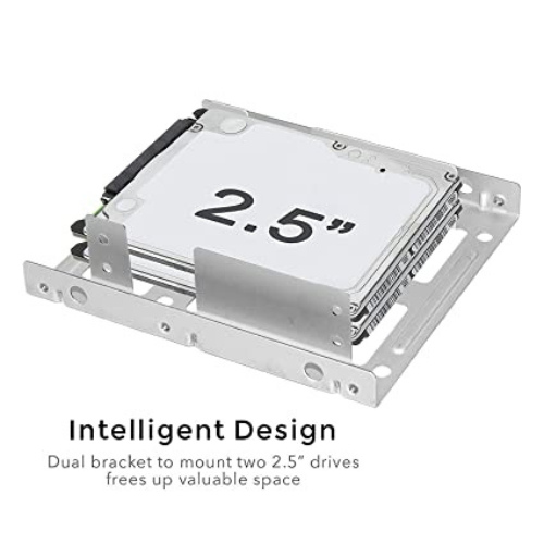 SSD Mounting Bracket for Desktop | 2.5" SSD / HDD to 3.5" | Silver Metal Stand
