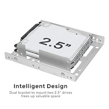 SSD Mounting Bracket for Desktop | 2.5" SSD / HDD to 3.5" | Silver Metal Stand