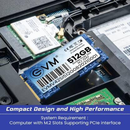 512GB M.2 2242 PCIe Gen 3×4 NVMe SSD EVM (1-Cut) – 2000MB/s Read | 1600MB/s Write | 3D TLC NAND | Ultra-Compact High-Speed Drive