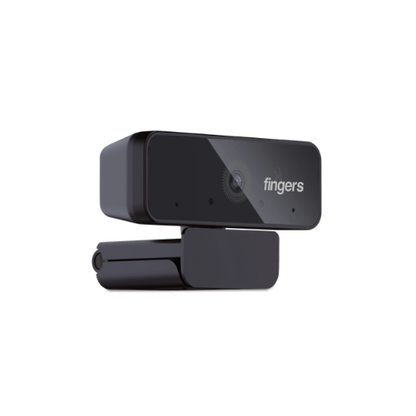 FINGERS 1080 Hi-Res Full HD Webcam with 1080p Wide-Angle Lens & Built-in USB Microphone for PC, Laptop & Desktop – Video Calling & Recording (1920×1080 Pixels, Digital, Black)