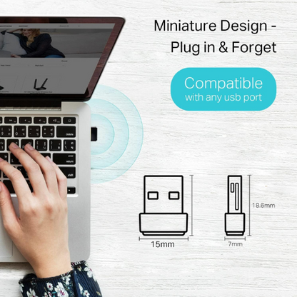 Ranz USB Wi-Fi Dongle 450Mbps | Wireless Network Adapter | Plug & Play USB 2.0