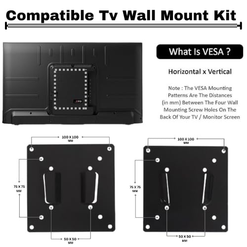 Universal Heavy Duty Wall Mount Bracket for 14–27 Inch LED/HD/Smart TVs | Fixed VESA Stand Kit